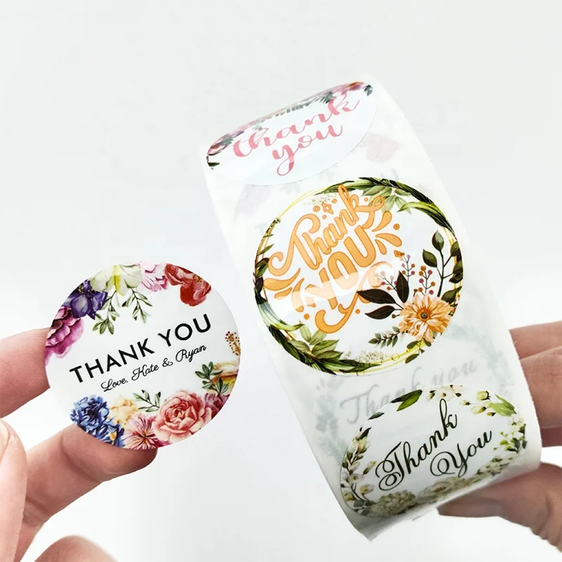 KY-202205748 1.5 Inch Top Seller 500pcs Packaging Label Seal Sticker Thank You Stickers For Small Business