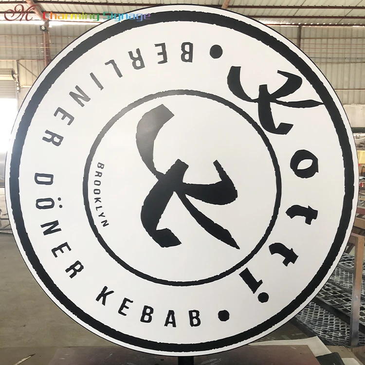 Charming factory custom logo large no light advertising box round acrylic uv printed shop billboard