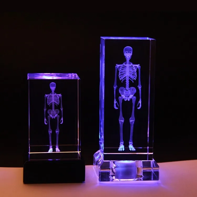 March EXPO 2022 Crystal carved 3D brain heart image cube /Block