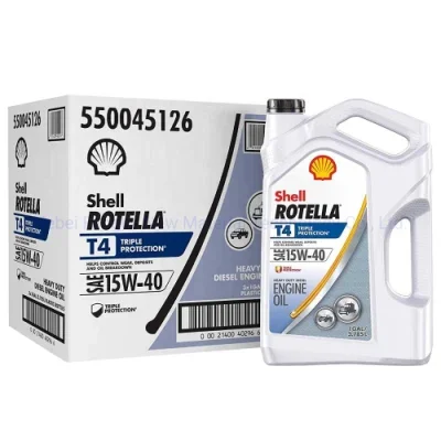 Дизельное моторное масло Shell Rotella T4 15W-40 с тройной защитой, 1 галлон (в упаковке 3), смазочное масло, морские Синтетические смазочные материалы