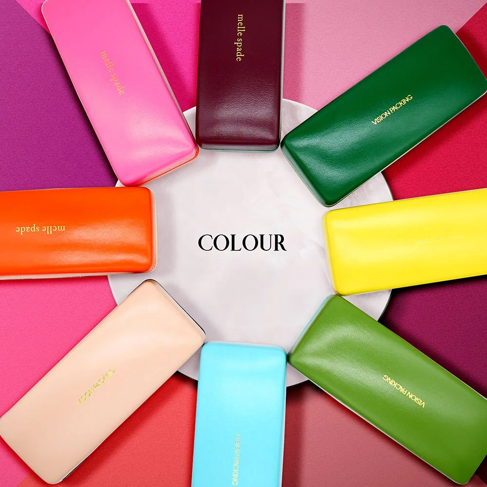 Multicolor fashion design custom glasses hard case spring hinge eyeglass packaging high quality manufacturer spectacle cases