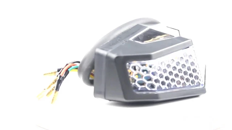 12V 5 in 1 white red yellow strobe LED turn signal driving brake turn license plate light