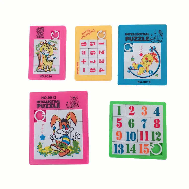 Wholesale Fashionable Kids Educational Plastic Cartoon 9 Grids Moving DIY Puzzle