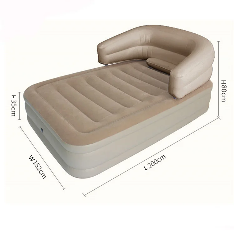 Deluxe Queen Size  ELEVATED INFLATABLE AIR BED WITH  BUILT-IN  ELECTRIC  PUMP/HEADBOARD
