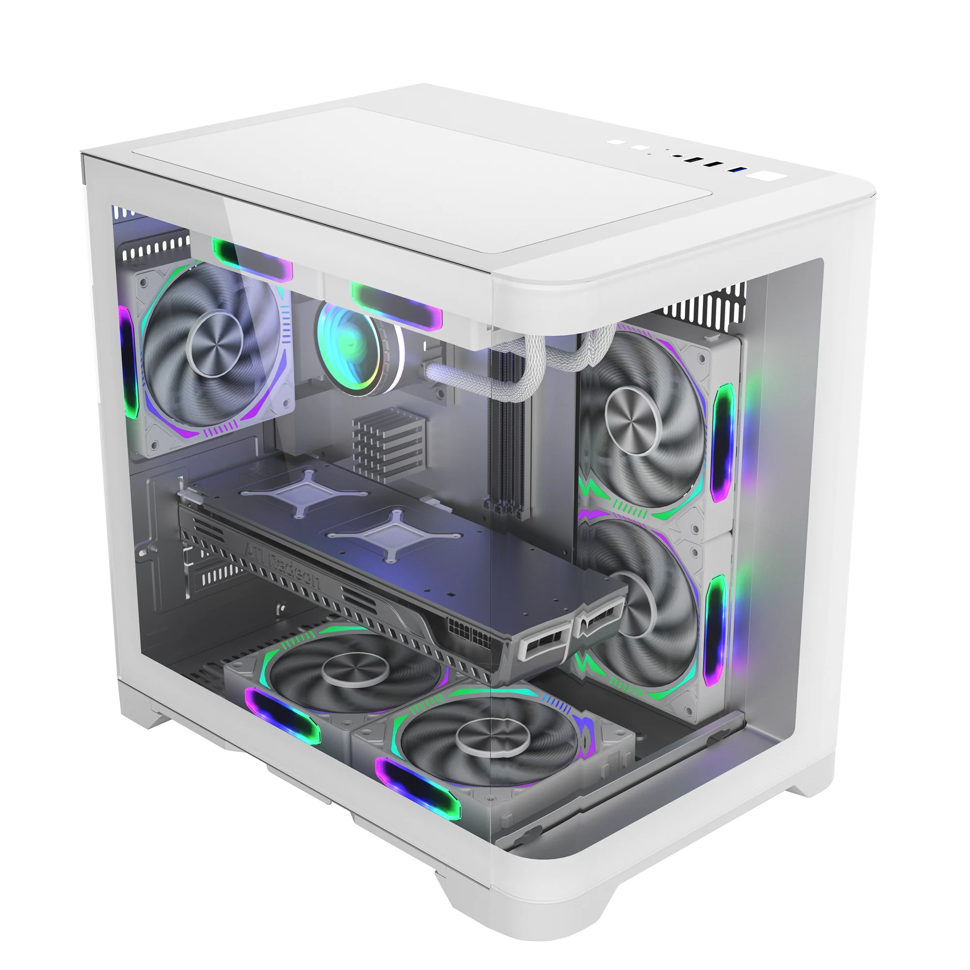 Factory Custom White PC Case Chassis M-ATX Gaming CPU Cabinet USB3.0 Gaming Computer Cases & Towers