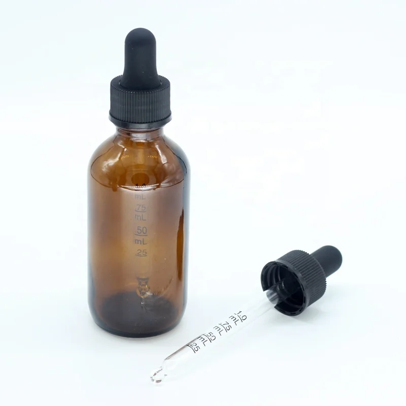 20-400 black graduated Glass Dropper fit 2 oz bottle 7*89mm glass pipette