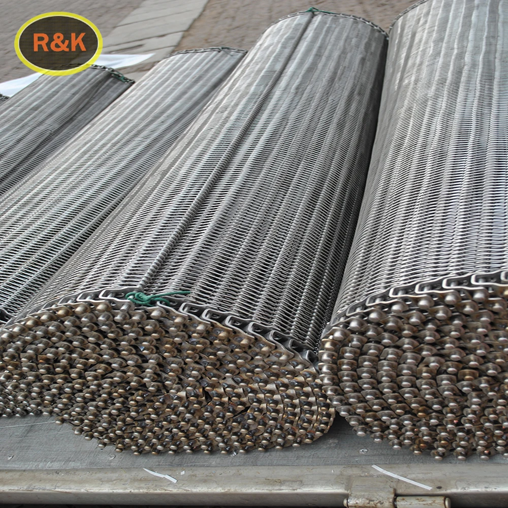 304 material stainless steel chain conveyor mesh belt large mesh filter cleaning conveyor