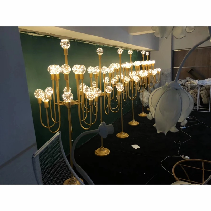 LDJ1131-4 Elegant wedding event gold walkway road lead LED lights