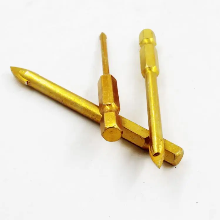 Hexagonal handle Triangle drill set glass tile alloy bit Ceramic bit triangle drill 3-10mm