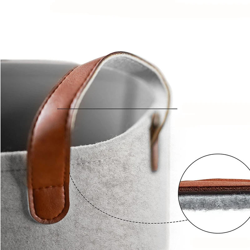 Foldable 100% felt Laundry Basket Hamper /Baby Felt Laundry Storage Basket