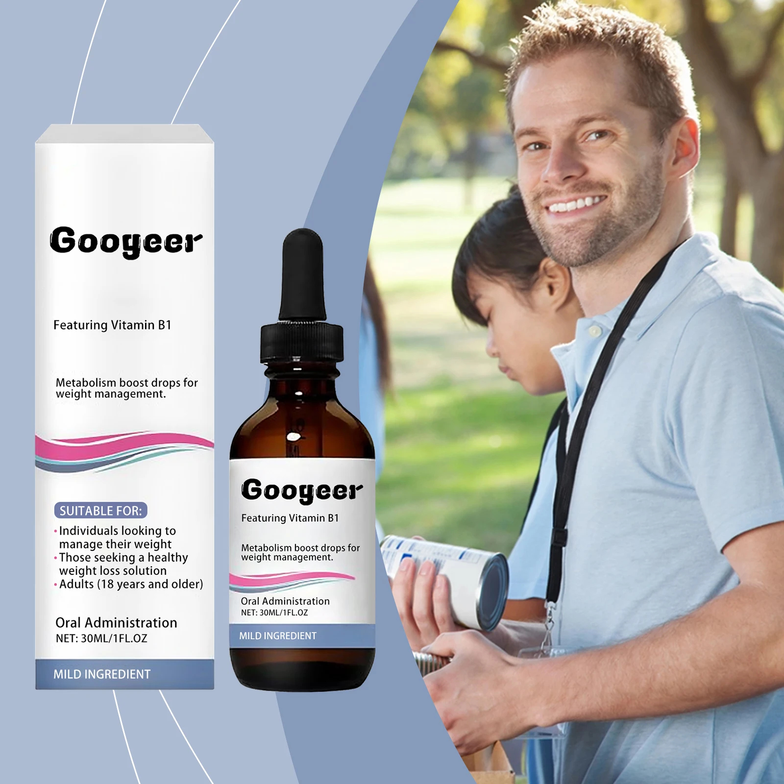 GOOGEER  Vitamin B1 Weight Controling And Metabolism Boosting Drops Natural Weight Management Liquid Drops for Men and Women