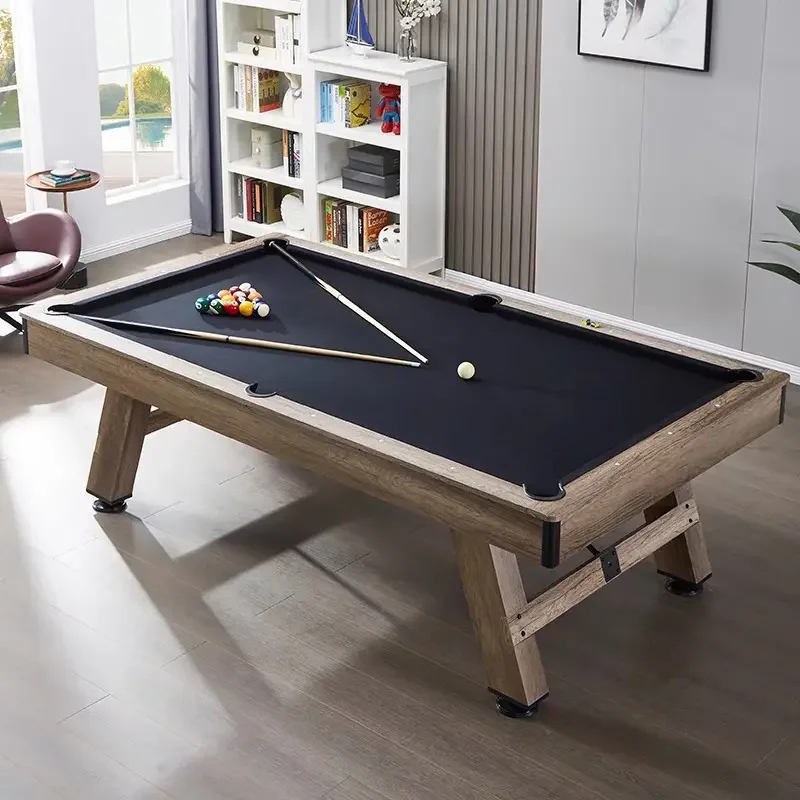 Superior Quality Antique Style Rustic Looking Solid Wood Carved Pool Billiards Table with slates for Pool Sports Game Play
