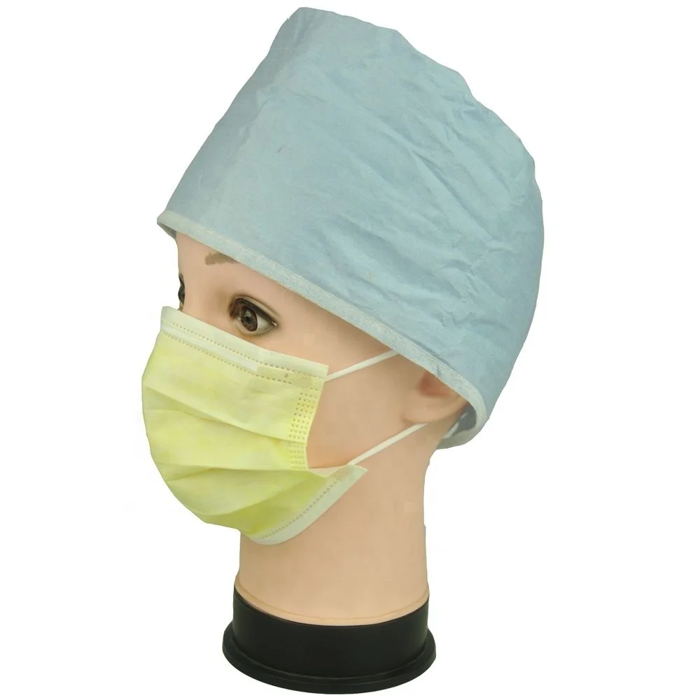 disposable PPE 510k level 2 surgical face mask with earloop in yellow