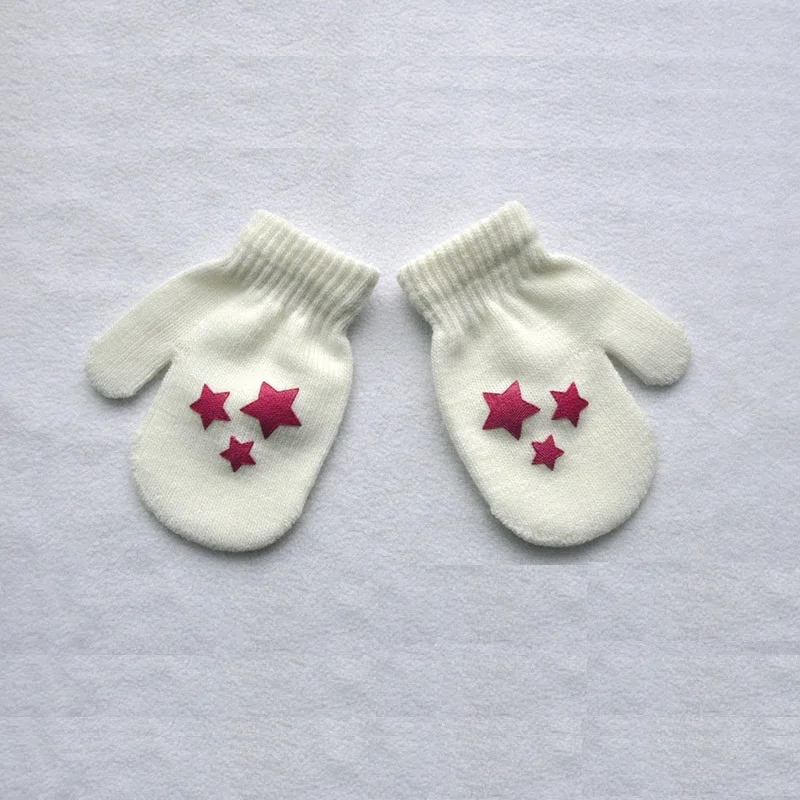 Custom Fashion Infant Wool  Warm Gloves Mittens Custom Knitted Children Winter Kids Baby Mittens For 1-3 years baby