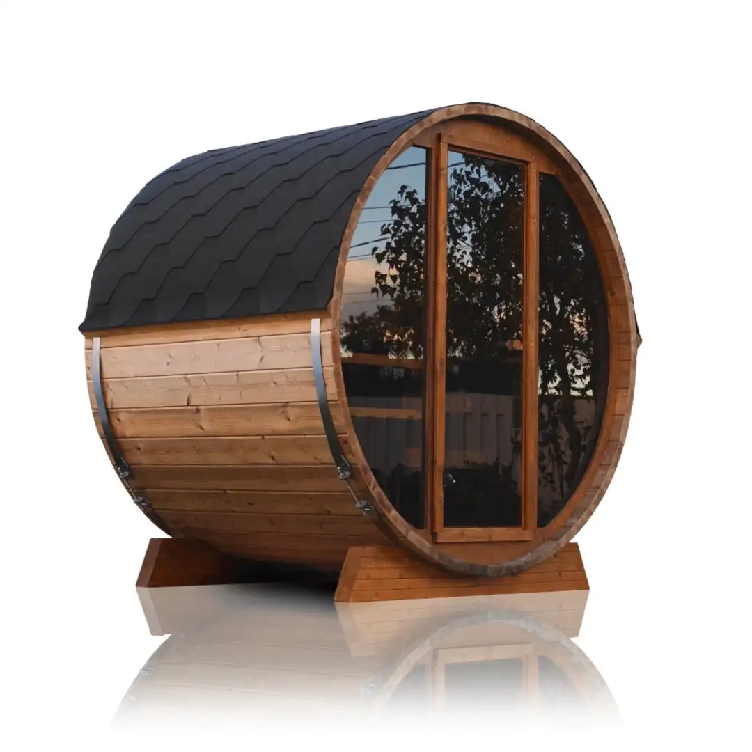 Factory Price Pine Wood Outdoor Steam Barrel Sauna for 2-4 Persons