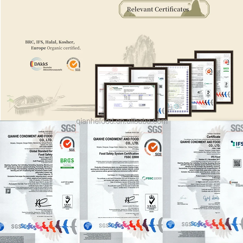Organic 500 ml Natural Brewing Soy Sauce with No chemical Additives Organic and Non-GMO Materials or OEM