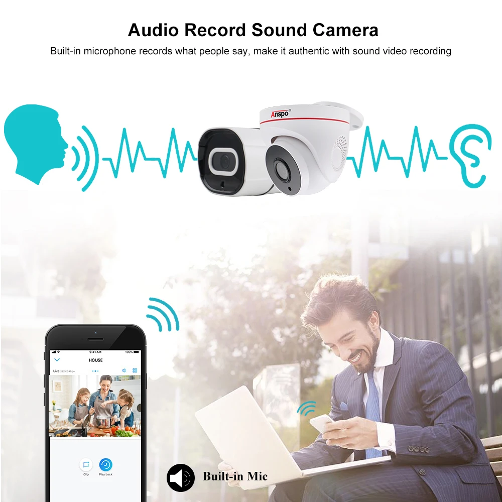 AHD 16 Channel 5 MP 1080P CCTV CAMERA Kit XVR Outdoor Security Camera System With Audio 16CH  8PCS OUTDOOR & 8PCS INDOOR PACKAGE