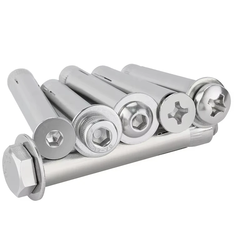 304/316/201Stainless Steel Expansion Screw, Flat Head, Inner Expansion, Outer Hexagon, Extended Expansion Bolt Countersunk Head