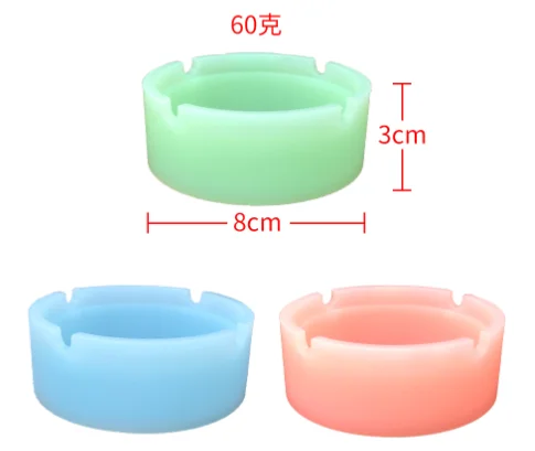 Creative can be customized logo silicone ashtray fall resistant easy to clean high temperature round ashtray