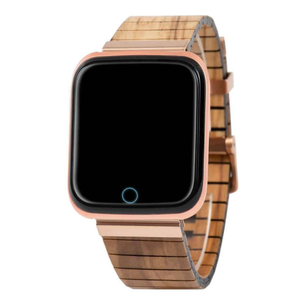 Online Reloj Smart Watch 2021 Wood Band Android Smartwatch Low Price