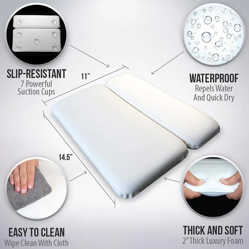Amazon Hot Seller Luxury ECO Home Non Slip Waterproof  spa Bath Tub Pillow target With Suction Cups