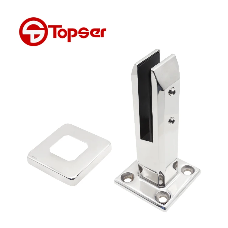 Stainless Steel 2205 / 316 Balcony Pool Clamp Chrome 200MM  Frameless Glass Railing Spigot