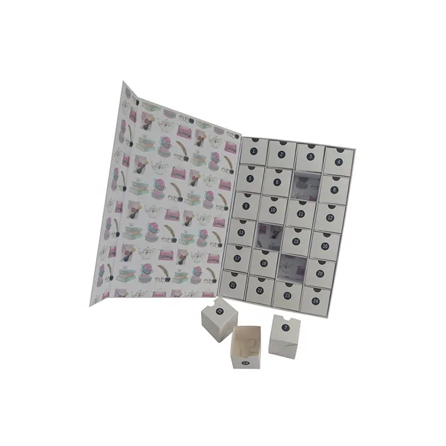 
Christmas advent calendar paper gft packaging box custom printed bookshaped calendar box 