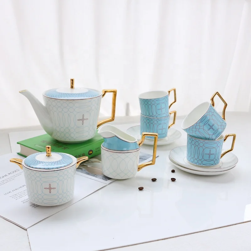 coffee set english style turkish ceramic cups with dessert tray  holder espresso fincan luxury cup and large saucers