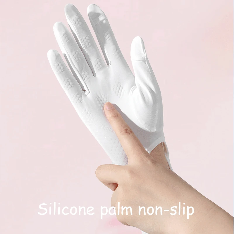 Summer Outdoor Arm Hand Protection Sunscreen Gloves UPF 50+ Foldable Touch Screen Gloves