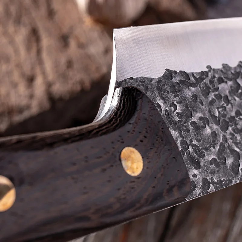 7 inch High quality handmade high carbon steel wenge wood handle  Sharp kitchen chef professional Skinning Slaughter knife