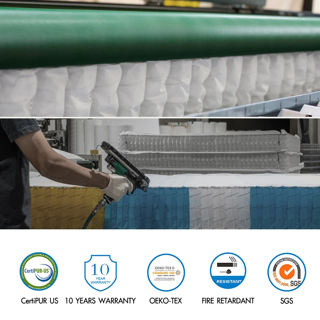 Factory Cheap 5 Star Hotel Mattress 8-12 Inch Queen King Size Pocket Coil Spring Memory Foam Hybrid Bedroom Bed Mattress