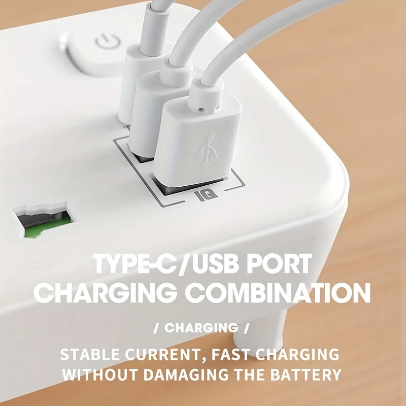 Eu Standard Plug Wall Mounted Independent Switch Power Socket With 3 Sockets 2 Usb Ports And 1 Type C 4000w