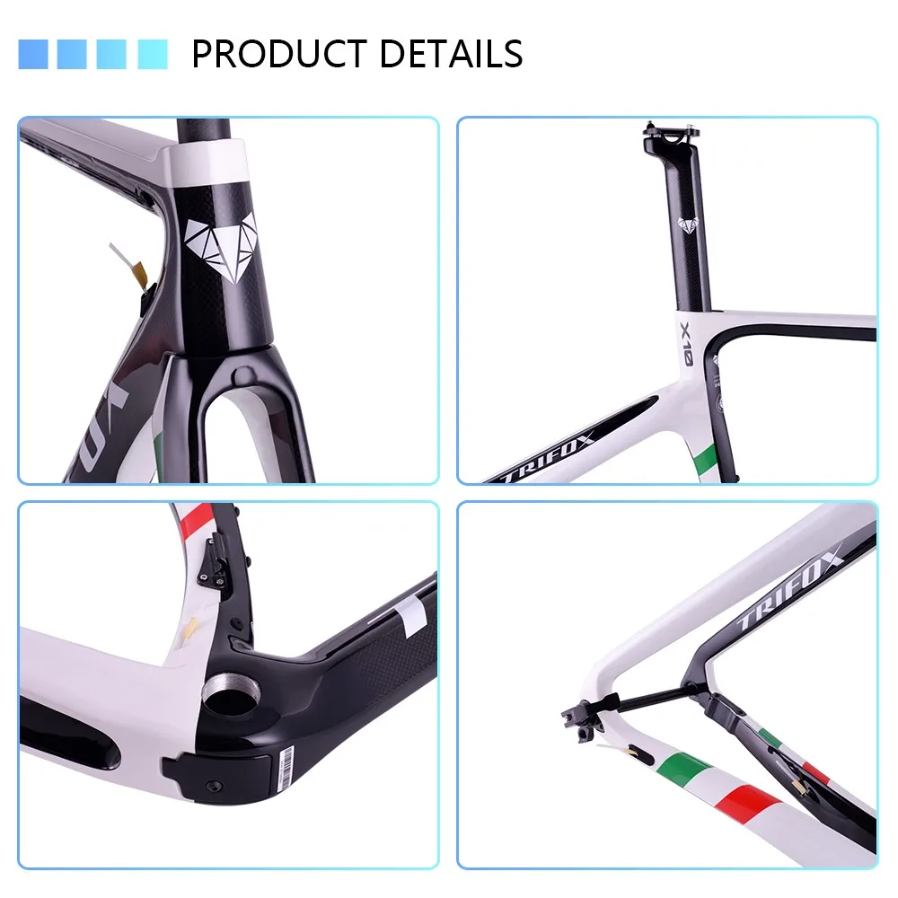 TRIFOX Japan T800  Carbon Fibre 700 x 25C Camo Thru Axle Road Bike Frame Fit for DI2 & Mechanical