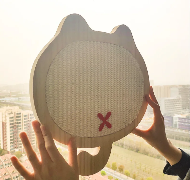 Wholesale corrugated cat scratching board Cat Butt Shape Scratching Post Indoor cat wall furniture