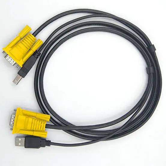 KVM Switch Cable VGA and USB B to VGA +and USB A Male to Male 2 in 1 for 801 UK Cord