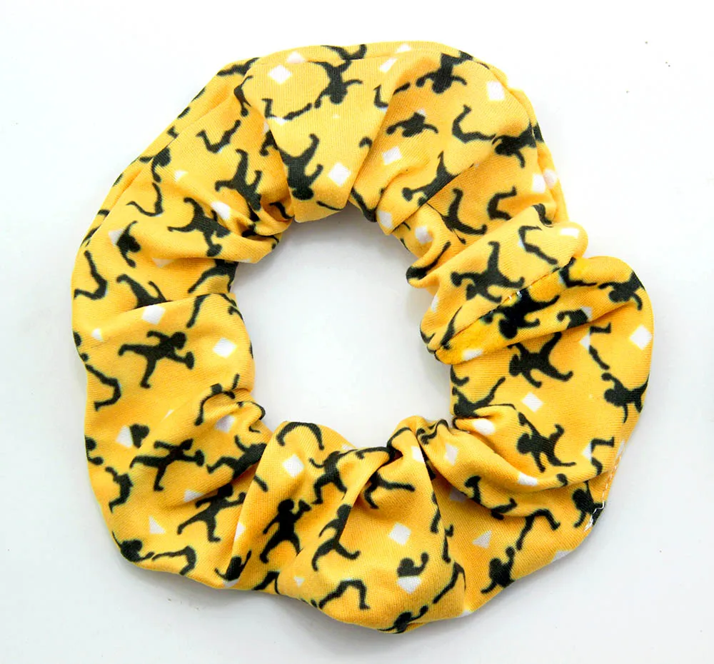 5.5' sport hair scrunchies black gold yellow elastic hair pony for girl hair accessories