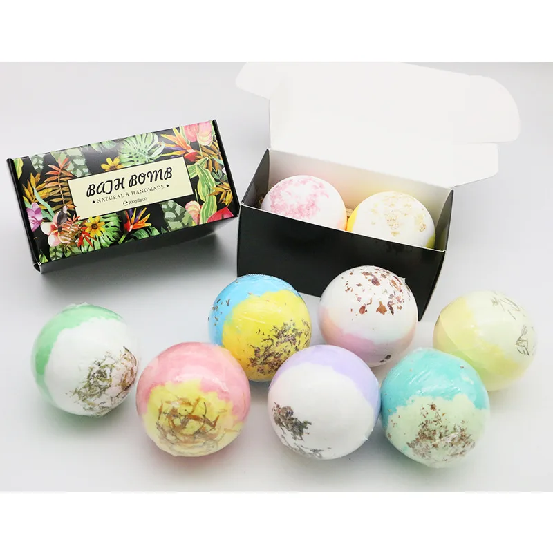 Hot sell bath bomb set party argan bombs set replay salt pure ingredients oem personalize label supplies