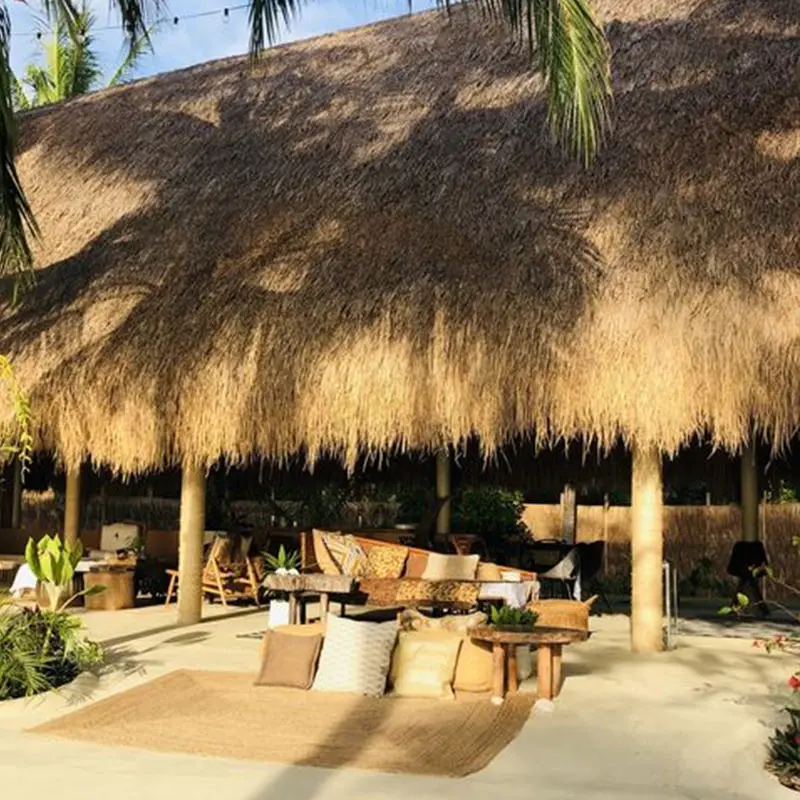 Waterproof plastic sheet roof materials artificial simulated grass synthetic thatch roof