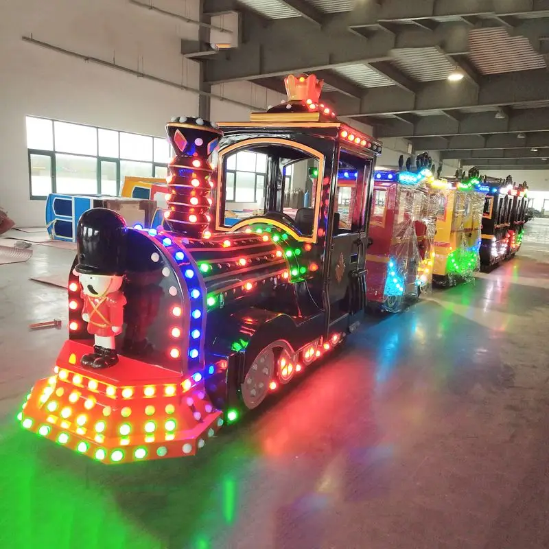 Modern Amusement park riders outdoor electric train rides