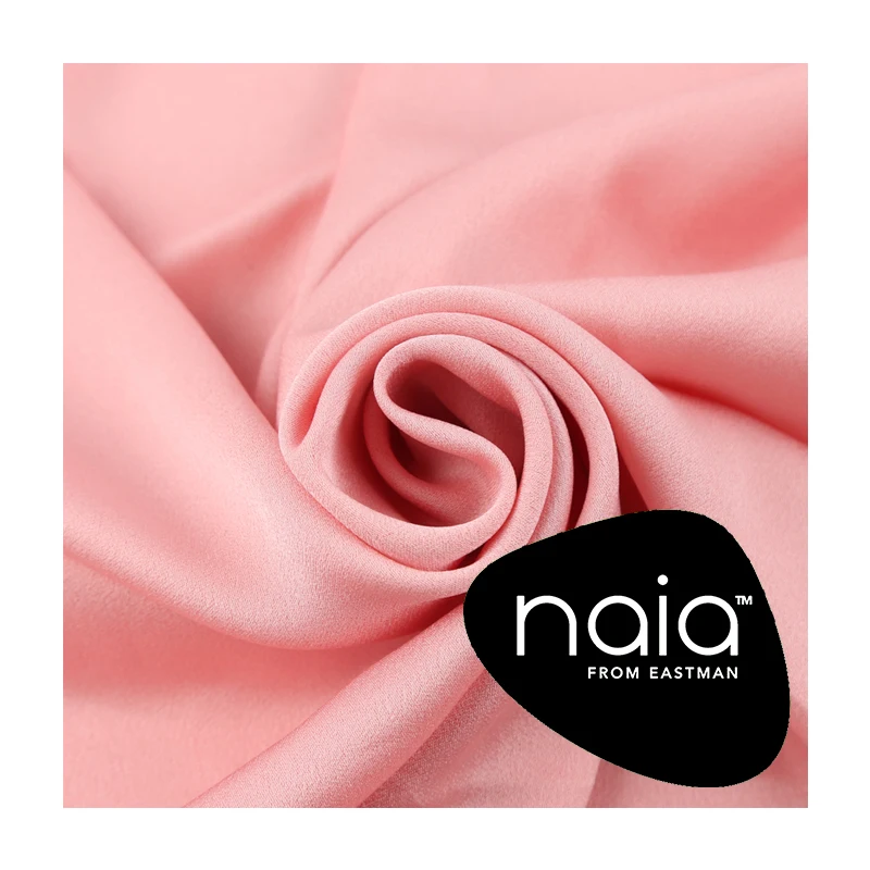 New Material Eco-friendly High Quality Solid Dyed Linen-like Acetate Polyester Fabric for Ladies Fashion Dress Suit