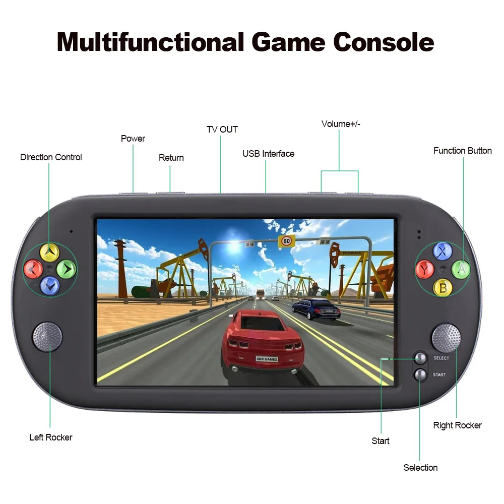 2020 New Arrival X16 Handheld Retro Video Game Console Built In 16GB 7 Inch Screen Game Player