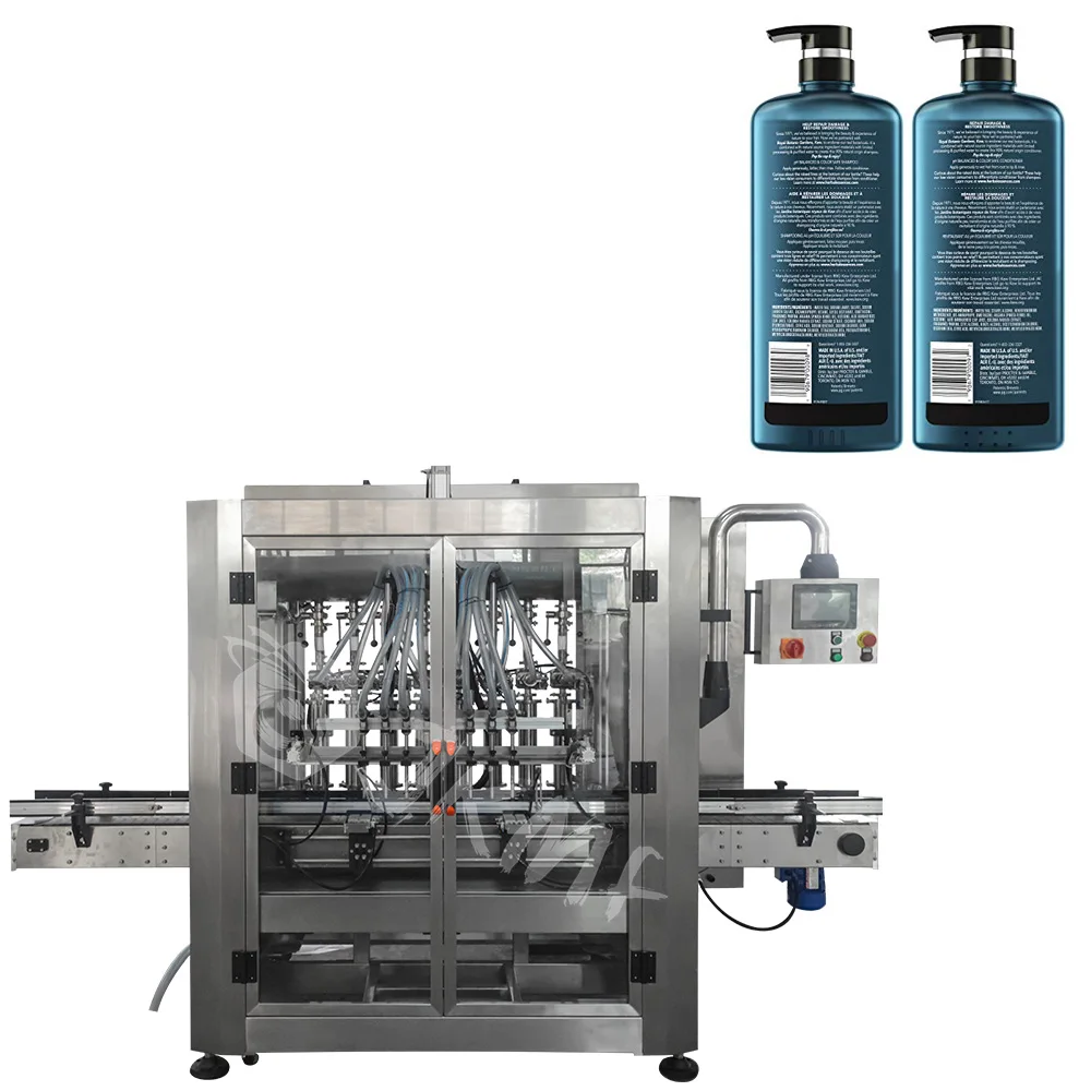 6 Head Automatic Linear Vertical Magnetic Pump Pneumatic Bottle Edible Oil Filling Machinery With Dust Cover