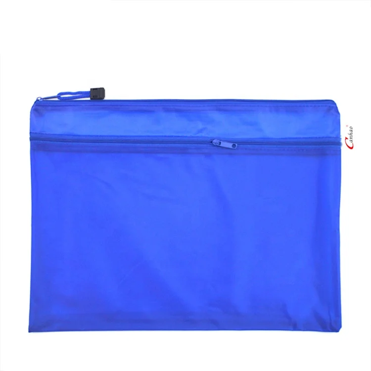 
Custom PVC office file A5 waterproof OEM double zipper document bag 