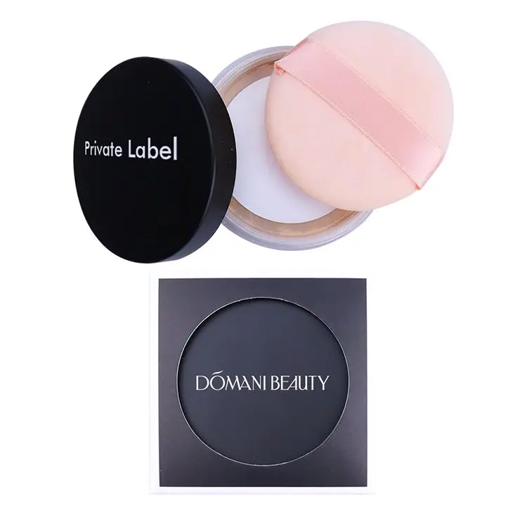 
7 Colors Oem Low Moq Pigment Custom Logo Private Label Face Setting Brighten Makeup Loose Powder Cosmetic Box Powder With Puff 