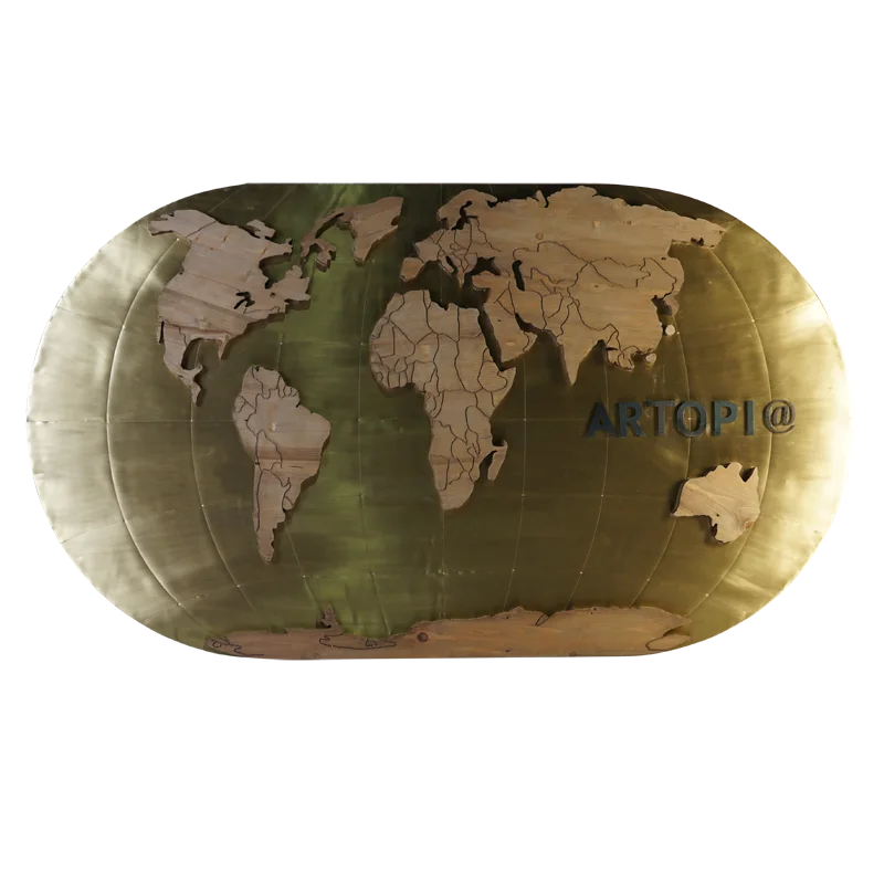Nice golden global map home furniture decoration