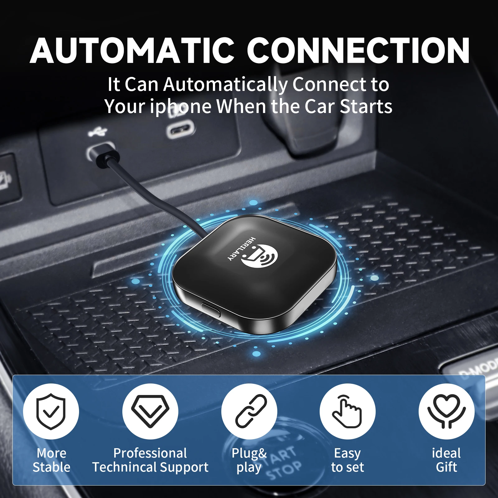 C1-CP Car Play Smart Ai Box Wireless CarPlay Adapter for iPhone CarPlay AI smart box