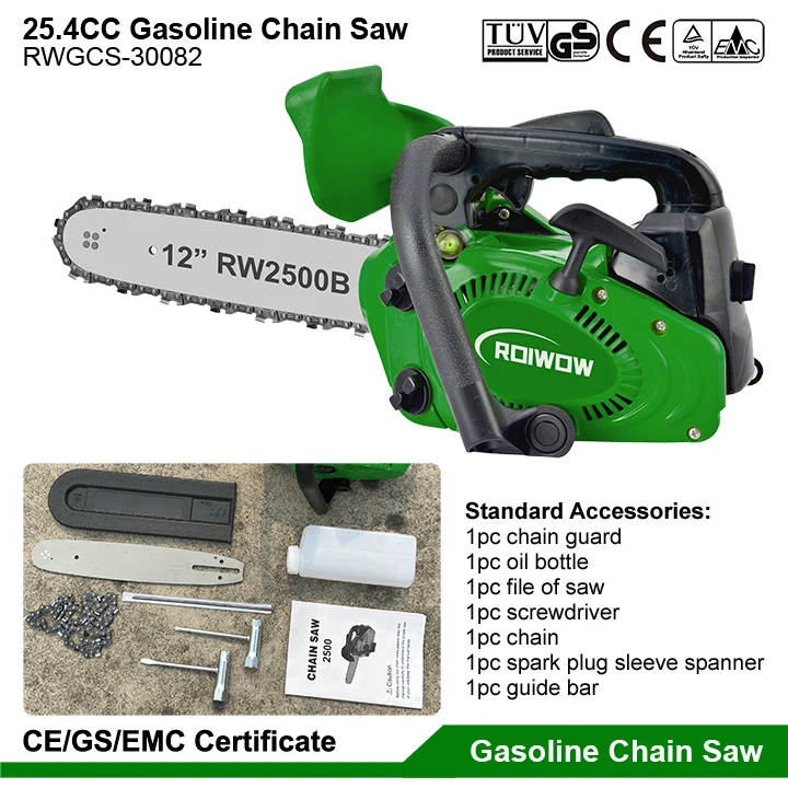 25.4CC 2-Stroke Gasoline Chainsaw Mini Gas Power Chain Saw Wood Cutting Saws Machine Garden Tool Small Portable Petrol Chainsaws