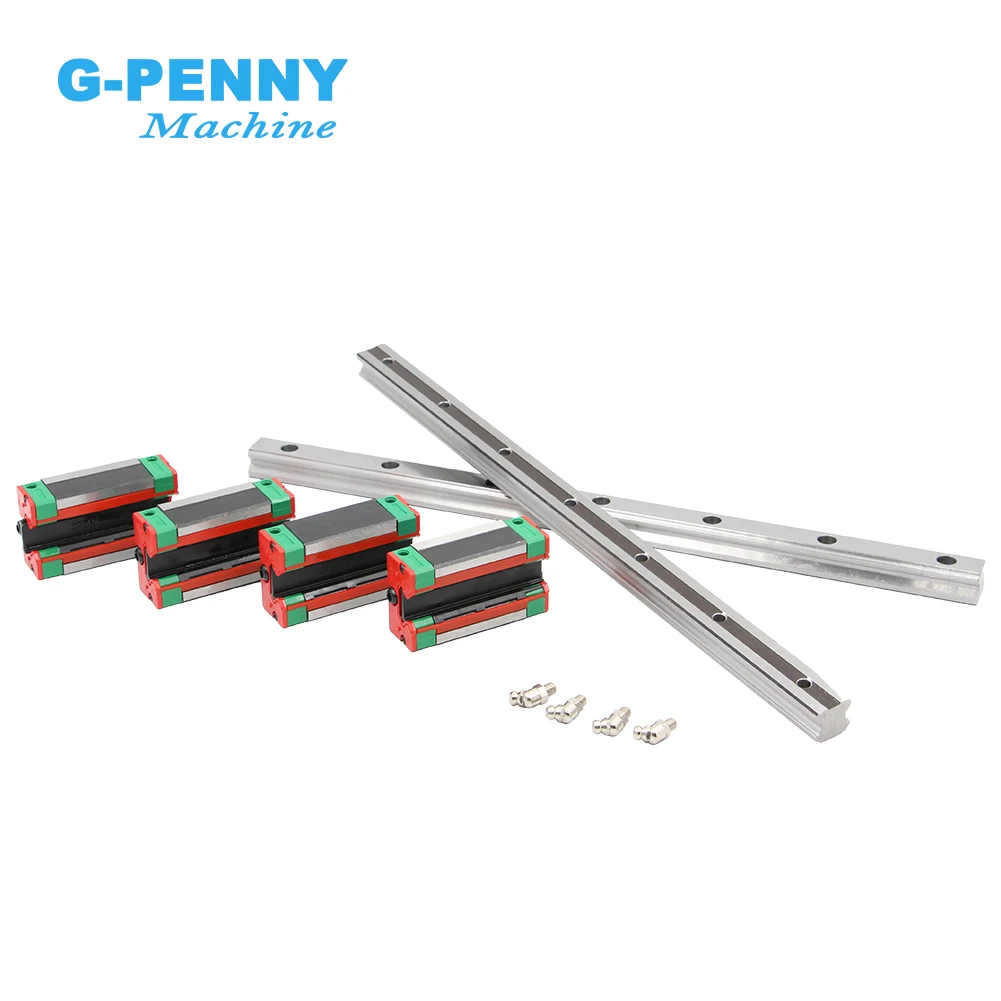 CNC Linear Guide Rail Square HGR20 20mm Square rail linear motion Length 200mm-500mm with HGH20 HGW20 Slide block ball screw