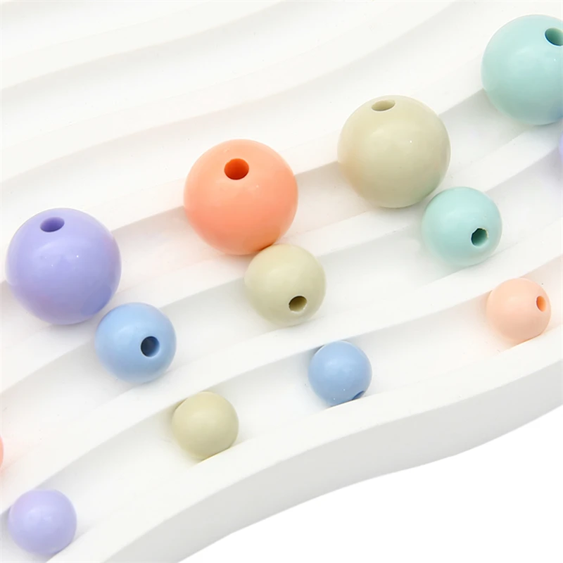 Wholesale Mixed Color Acrylic Plastic Lucite Beads 8/10/14mm for DIY Fashion Jewelry Necklace Bracelet Making Jewelry Accessory