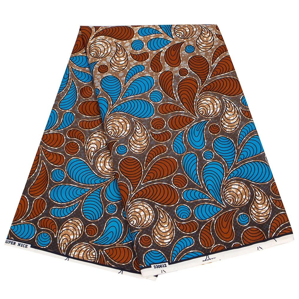 6 Yards Traditional African Clothing Batik Double Sided Polyester African Wax Printed Fabric